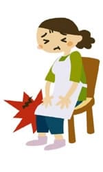 痛みで立てない